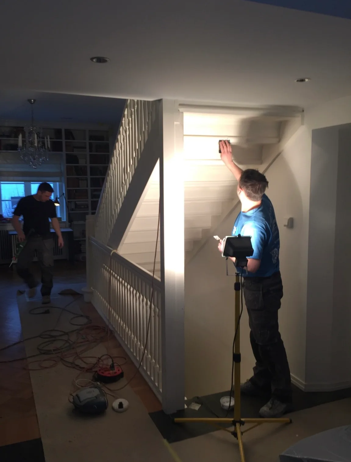 Interior renovation construction work in progress